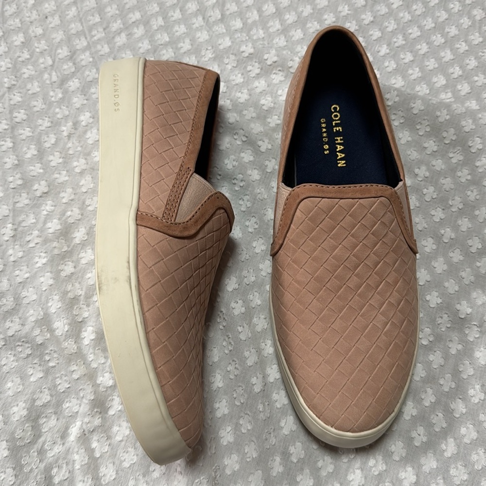 Cole Haan Grand OS Pink Leather Slip On Sneakers size 9